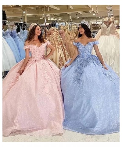 Women's Cap Sleeves Crystals Ball Gowns Tulle Long Quinceanera Dresses A-teal $48.65 Dresses