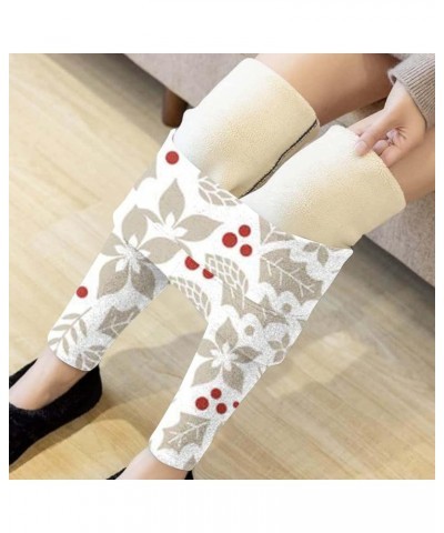 Women Fleece Lined Leggings Plush Thick Thermal Tights High Waisted Yoga Pant Cold Weather Warm Christmas Pants K-white $7.78...