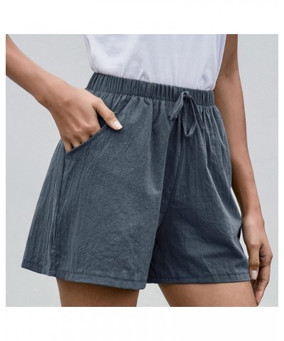 Womens Casual Comfy Shorts Summer w Pockets Wide Leg Cotton Shorts for Women Trendy Beach Pants Vacation Outfits A3dark Gray ...