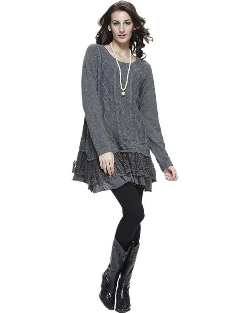 Women's Winter Sparkle Dressy Pullover Knit Sweater Sequin Tops (Available in Plus Size) Grey-3 $31.19 Sweaters