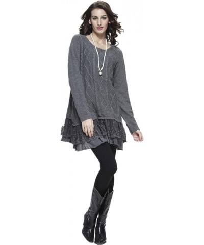 Women's Winter Sparkle Dressy Pullover Knit Sweater Sequin Tops (Available in Plus Size) Grey-3 $31.19 Sweaters