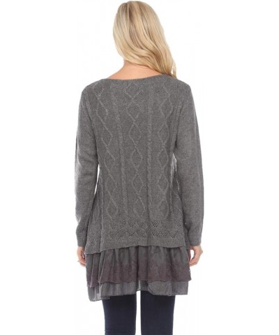 Women's Winter Sparkle Dressy Pullover Knit Sweater Sequin Tops (Available in Plus Size) Grey-3 $31.19 Sweaters