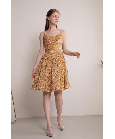 Sequin Homecoming Dresses for Teens Short Prom Dresses 2024 Sparkly Cocktail Party Gown Navy Blue $25.20 Dresses