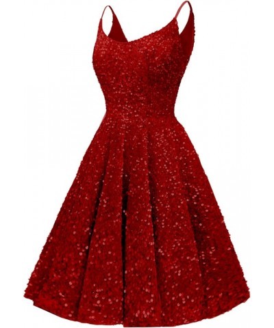 Sequin Homecoming Dresses for Teens Short Prom Dresses 2024 Sparkly Cocktail Party Gown Navy Blue $25.20 Dresses