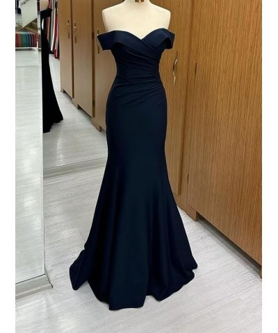 Mermaid Satin Off Shoulder Prom Dresses Long Ball Gowns Elegant Formal Evening Gowns Lace Up Back for Women Red $37.60 Dresses