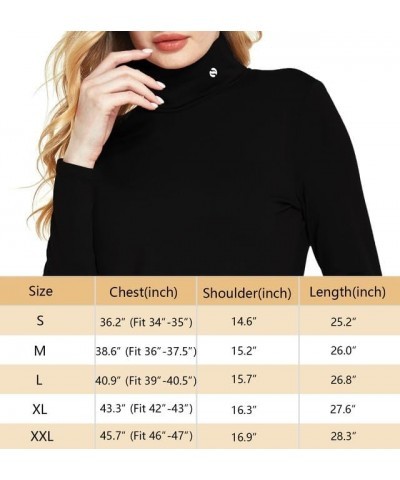 2 Pack Thermal Shirts for Women Long Sleeve Shirts Turtleneck Fleece Base Layer Winter Slim Mock Neck Black Sapphire Blue $20...