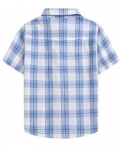 Girls Womens Short Sleeve Summer Button Down Shirts, 12 Months - XL Youth White Blue $6.82 Blouses