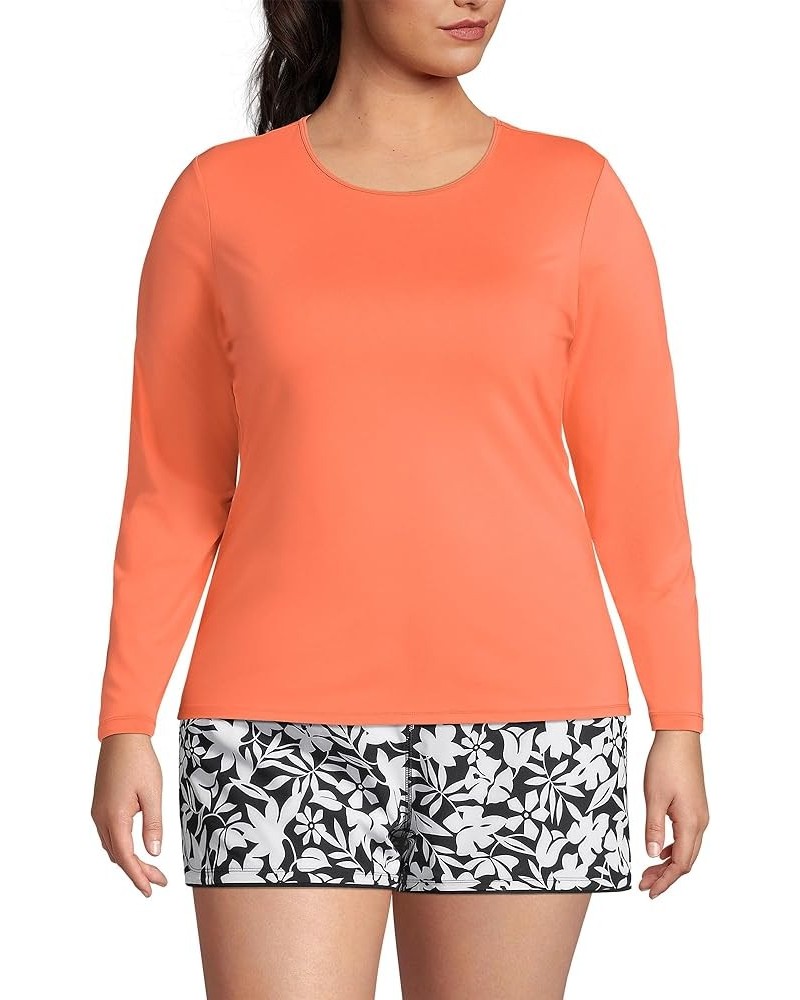 Women's Modest Swim Tee Rash Guard Papaya Orange $25.57 Swimsuits