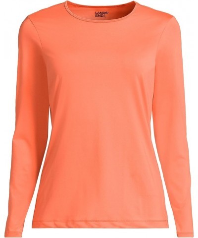 Women's Modest Swim Tee Rash Guard Papaya Orange $25.57 Swimsuits