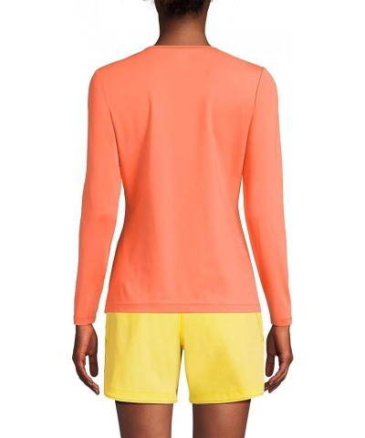 Women's Modest Swim Tee Rash Guard Papaya Orange $25.57 Swimsuits