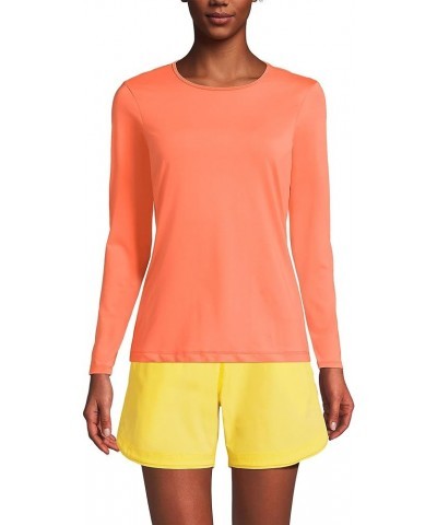 Women's Modest Swim Tee Rash Guard Papaya Orange $25.57 Swimsuits