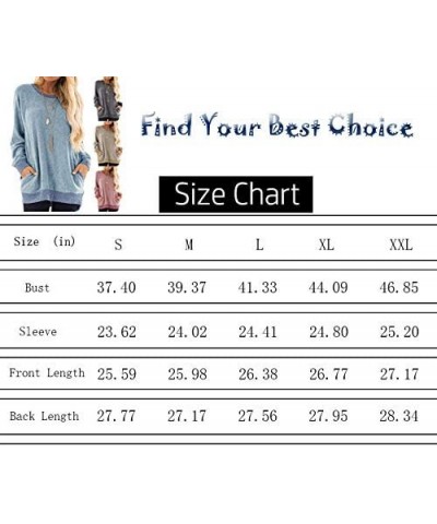 Women's Long Sleeve Round Neck Casual T Shirts Blouses Sweatshirts Tunic Tops with Pocket Tan $12.23 Tops