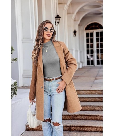 Women's Turtleneck Long Sleeve Shirts Lightweight Base Layer Solid Slim Fit Tops(S-XXL) Gray $14.10 Underwear