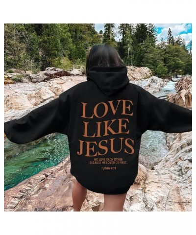 Women's Christian Hoodies Jesus Faith Oversized Sweatshirts Women Men Jesus Loves You Pullover Tops Streetwear Y2K Clothes A5...