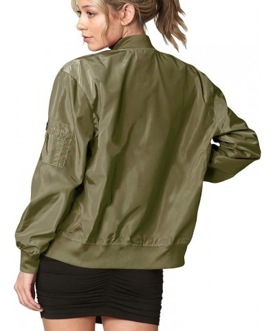 Women's Classic Lightweight Jacket Multi Pocket Windbreaker Bomber Jacket Wjc2157_olive $15.28 Jackets