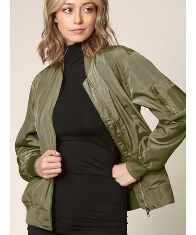 Women's Classic Lightweight Jacket Multi Pocket Windbreaker Bomber Jacket Wjc2157_olive $15.28 Jackets