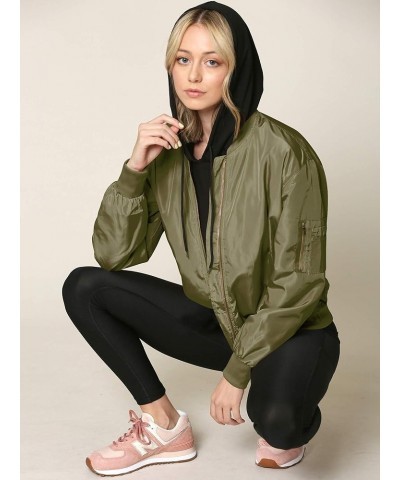 Women's Classic Lightweight Jacket Multi Pocket Windbreaker Bomber Jacket Wjc2157_olive $15.28 Jackets