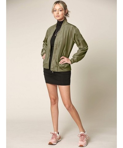 Women's Classic Lightweight Jacket Multi Pocket Windbreaker Bomber Jacket Wjc2157_olive $15.28 Jackets