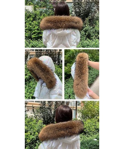 Real Fur Collar Women Neck Warmer Fur Scarf Farm Raised Raccoon Fur Collars Neck Wraps Hood Unisex Collars Long75cm Width18cm...