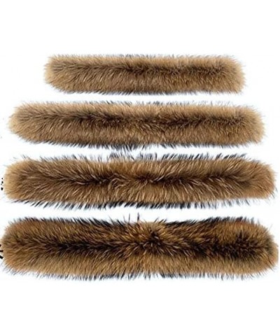 Real Fur Collar Women Neck Warmer Fur Scarf Farm Raised Raccoon Fur Collars Neck Wraps Hood Unisex Collars Long75cm Width18cm...