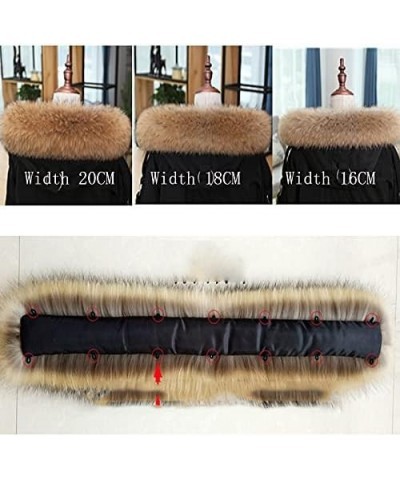 Real Fur Collar Women Neck Warmer Fur Scarf Farm Raised Raccoon Fur Collars Neck Wraps Hood Unisex Collars Long75cm Width18cm...