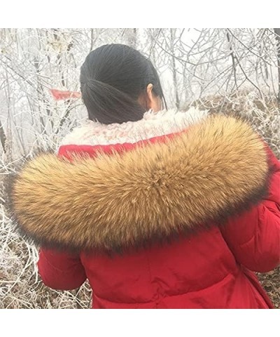 Real Fur Collar Women Neck Warmer Fur Scarf Farm Raised Raccoon Fur Collars Neck Wraps Hood Unisex Collars Long75cm Width18cm...