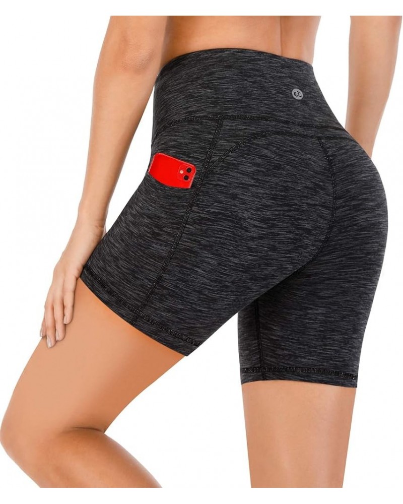 Biker Shorts Women Tummy Control Yoga Shorts with 3 Pockets High Waisted Compression Shorts Gym Workout Running 5 inches Char...