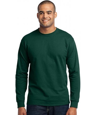 Port & Company Men's Long Sleeve 50/50 Cotton/Poly T Shirt Dark Green $9.22 T-Shirts