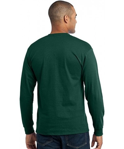 Port & Company Men's Long Sleeve 50/50 Cotton/Poly T Shirt Dark Green $9.22 T-Shirts