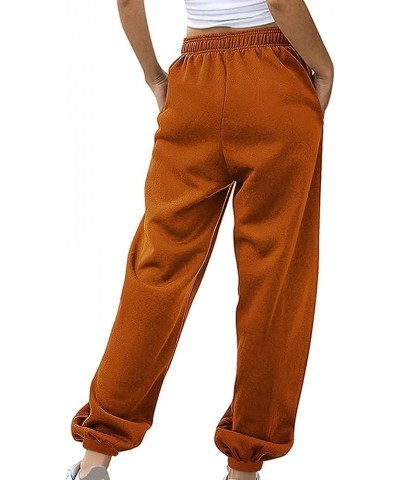 Leisure Sweatpants for Women Thanksgiving Turkey Print Graphic Sweatpants Drawstring Elastic Waist Regular Trousers 9-orange ...