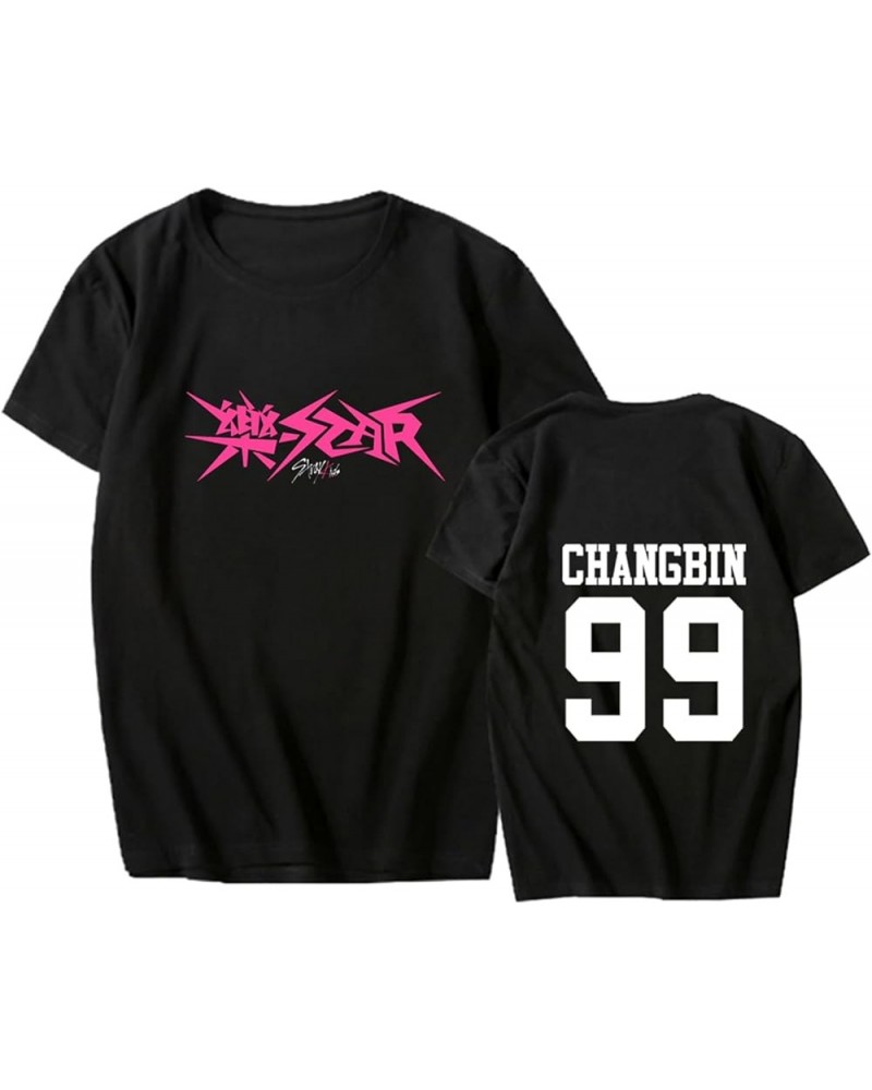 Kpop Stray Kids Merch Shirt New Album 樂-Star(Rock Star) Tshirt SKZ Support Unisex Tee Top Black Changbin $7.64 T-Shirts