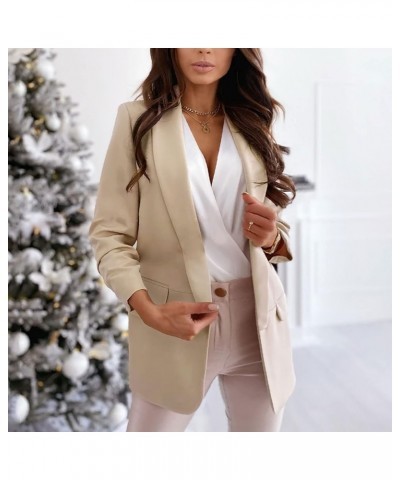 Womens Blazer,Work Professional Fashion Open Front Blazer Cardigan Plus Size Casual Office Jackets Businesss Suits ✾mi05-khak...