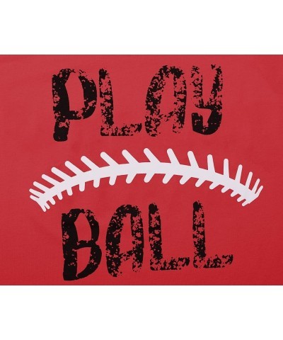 Play Baseball Tank Tops for Women Letter Printed Baseball Graphic Casual Tank Top Red $13.56 Tanks