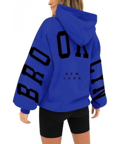 Hoodies with Designs Women's Long Sleeved Zipperless Printed Hoodie With Back Sweatshirts for Women A3-blue $7.21 Shirts