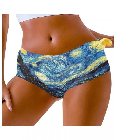 Butt Lifting Hot Pants Booty Shorts for Women Girls Van Gogh Starry Night $9.17 Activewear