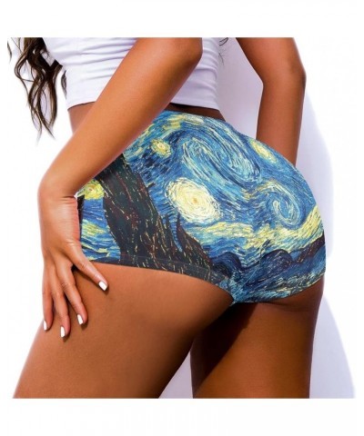 Butt Lifting Hot Pants Booty Shorts for Women Girls Van Gogh Starry Night $9.17 Activewear