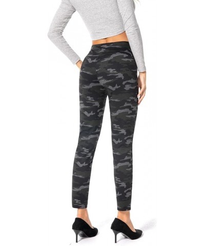 Women's Business Causal Slim Ponte Pull On Ankle Pants Olive Grey Black Camouflage $15.17 Pants