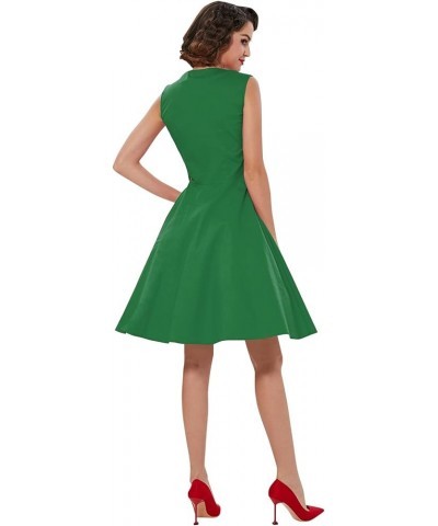 Women's Polka Dot Retro Vintage Style Cocktail Party Swing Dress Green/Plaid $26.31 Dresses