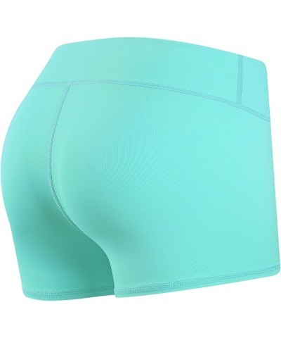 Women's 3" Athletic Workout Volleyball Running WOD Compression Shorts Seafoam Green $10.19 Activewear