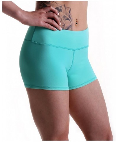 Women's 3" Athletic Workout Volleyball Running WOD Compression Shorts Seafoam Green $10.19 Activewear