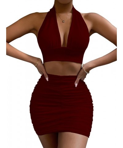 Women’s Sexy Club Night Dress Party Ruched Dresses 22069 Red $18.54 Dresses