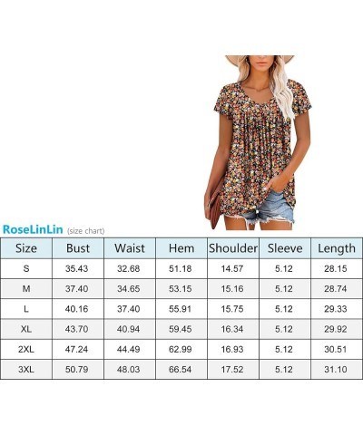 Womens Ruffle Sleeve Summer Tunic Tops V Neck Loose Fit Short Sleeve T Shirts A-ruffle Sleeve Rice Cashew Nuts $16.00 Tops