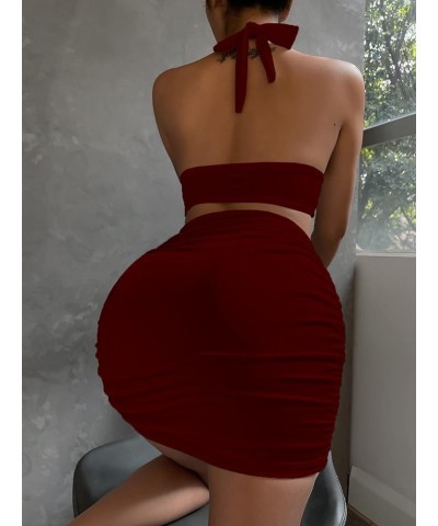 Women’s Sexy Club Night Dress Party Ruched Dresses 22069 Red $18.54 Dresses