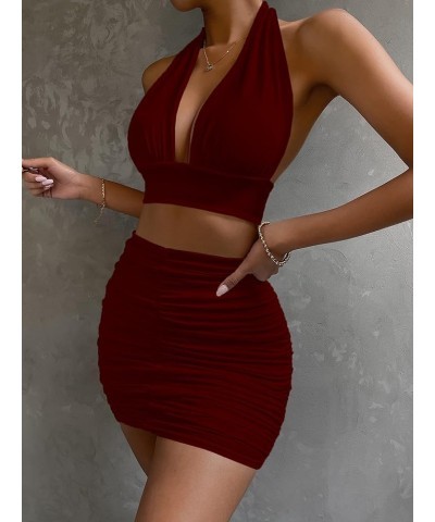 Women’s Sexy Club Night Dress Party Ruched Dresses 22069 Red $18.54 Dresses