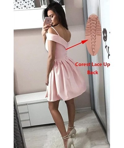 Cold Shoulder Short Homecoming Dresses for Teens 2023 Spaghetti Strap Prom Dress with Pockets YMS198 Orange $29.28 Dresses