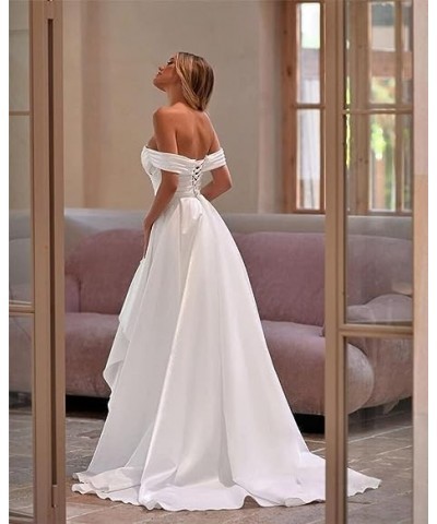 Off The Shoulder Prom Dresses Mermaid Ruched Split Ball Gowns for Women Formal Dress Long Satin Sage $32.25 Dresses