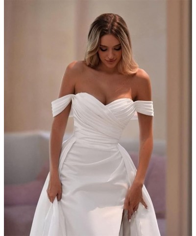 Off The Shoulder Prom Dresses Mermaid Ruched Split Ball Gowns for Women Formal Dress Long Satin Sage $32.25 Dresses