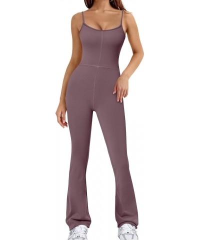 Womens Flare Jumpsuits Sexy One Piece Bodycon Spaghetti Straps Rompers Unitard Bodysuit Summer Outfits 2024 Nutmeg $13.05 Jum...