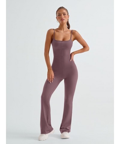 Womens Flare Jumpsuits Sexy One Piece Bodycon Spaghetti Straps Rompers Unitard Bodysuit Summer Outfits 2024 Nutmeg $13.05 Jum...