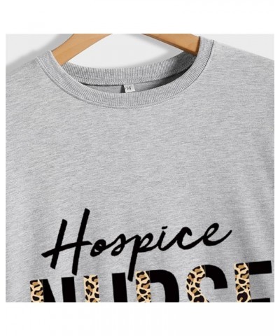 Hospice Nurse Sweatshirt Womens Leopard Graphic Crewneck Pullover Tops Registered Nurse Shirts Nursing Student Gifts Wine Red...